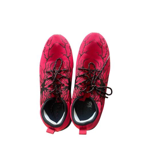 Bronax Red Black Lightning Bolt Lace-Up Running Athletic Shoes Men's 42 / 8.5 - Picture 1 of 6